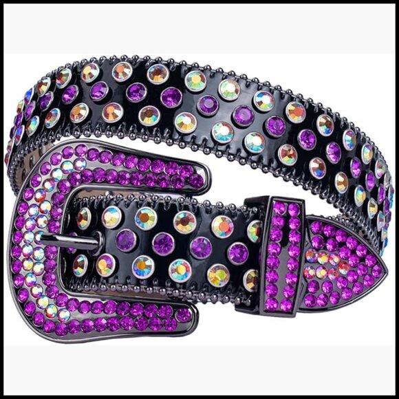 Luxury Rhinestone Western Belt with Pearl Edging, Artificial Leather main image 7